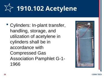 Slide 28: 1910.102 Acetylene