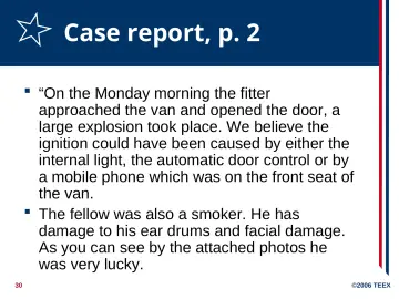 Slide 30: Case report, p. 2