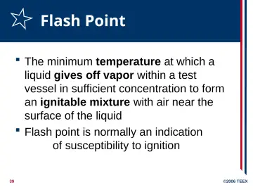 Slide 39: Flash Point