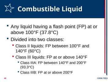Slide 40: Combustible Liquid