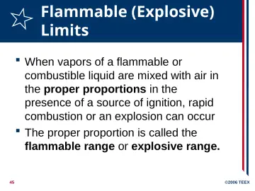Slide 45: Flammable (Explosive) Limits