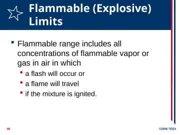 Slide 46: Flammable (Explosive) Limits