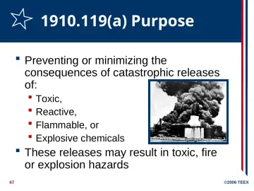 Slide 67: 1910.119(a) Purpose