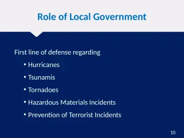 Slide 10: Role of Local Government