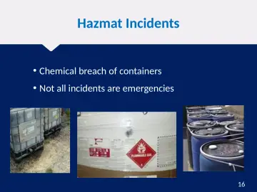 Slide 16: Hazmat Incidents