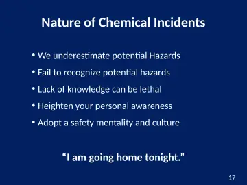 Slide 17: Nature of Chemical Incidents