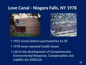 Slide 28: Love Canal - Niagara Falls, NY 1978