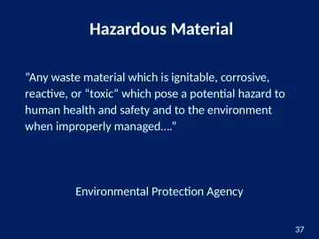 Slide 37: Hazardous Material