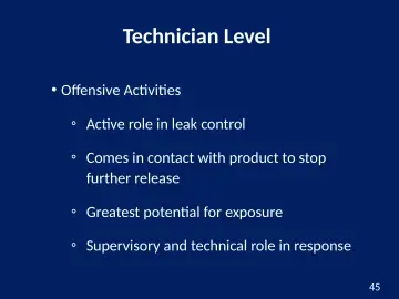 Slide 45: Technician Level
