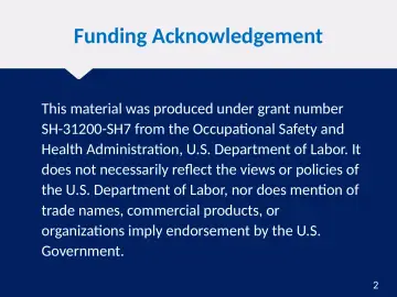 Slide 2: Funding Acknowledgement