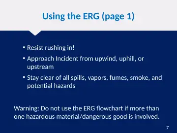 Slide 7: Using the ERG (page 1)