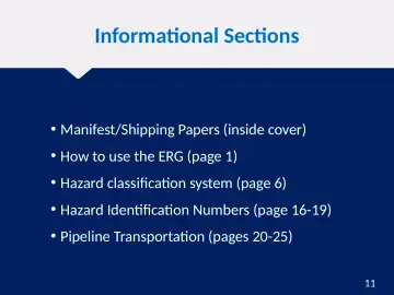 Slide 11: Informational Sections