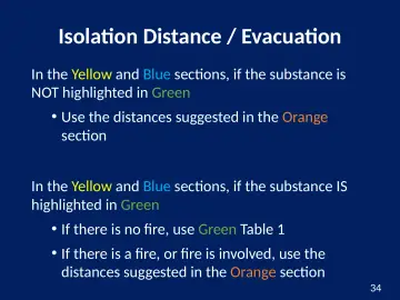 Slide 34: Isolation Distance / Evacuation