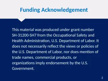 Slide 2: Funding Acknowledgement