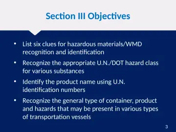 Slide 3: Section III Objectives