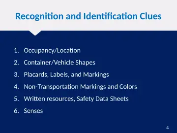 Slide 4: Recognition and Identification Clues