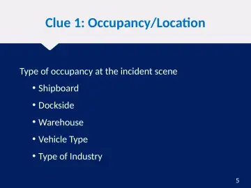 Slide 5: Clue 1: Occupancy/Location