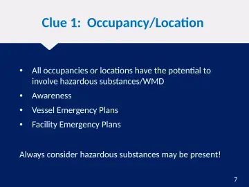 Slide 7: Clue 1: Occupancy/Location