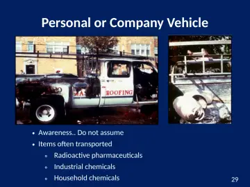 Slide 29: Personal or Company Vehicle