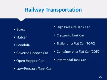 Slide 30: Railway Transportation