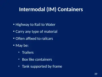 Slide 39: Intermodal (IM) Containers