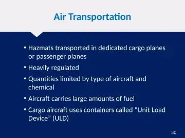 Slide 50: Air Transportation