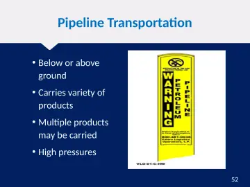 Slide 52: Pipeline Transportation