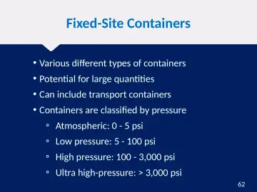 Slide 62: Fixed-Site Containers