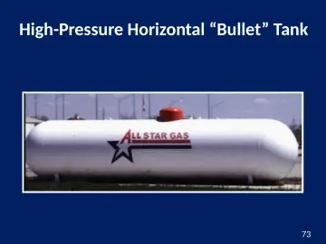 Slide 73: High-Pressure Horizontal “Bullet” Tank
