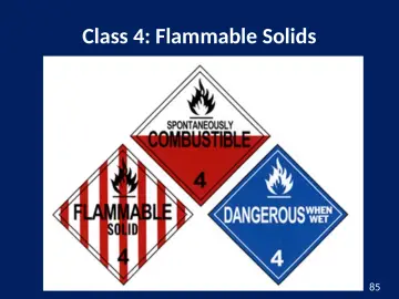 Slide 85: Class 4: Flammable Solids