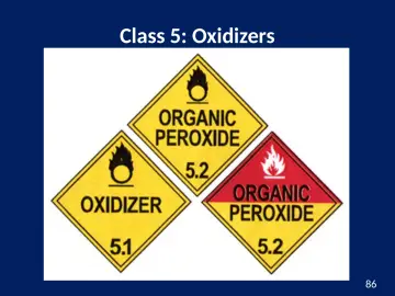 Slide 86: Class 5: Oxidizers