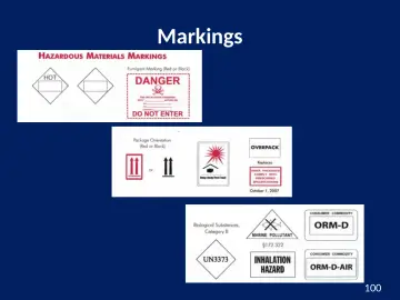 Slide 100: Markings