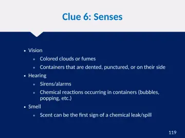 Slide 119: Clue 6: Senses