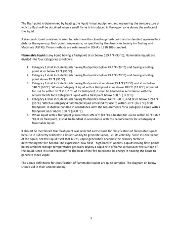Page 3: The flash point is determined by heating the liquid in test equipment and measuring the…