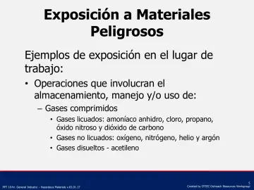 Slide 5: Exposición a Materiales Peligrosos