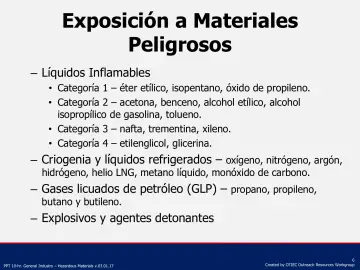 Slide 6: Exposición a Materiales Peligrosos