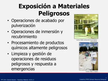 Slide 7: Exposición a Materiales Peligrosos