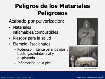 Slide 15: Peligros de los Materiales Peligrosos