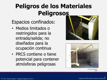 Slide 19: Peligros de los Materiales Peligrosos