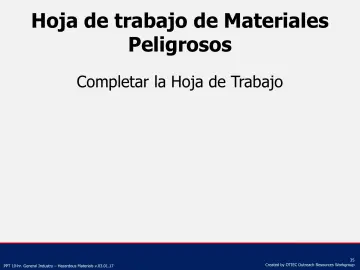 Slide 35: Hoja de trabajo de Materiales