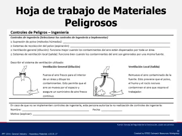 Slide 39: Hoja de trabajo de Materiales