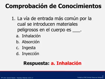 Slide 43: Comprobación de Conocimientos