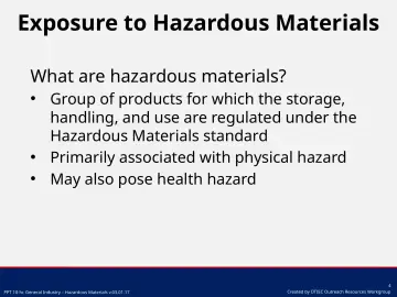 Slide 4: Exposure to Hazardous Materials