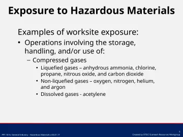 Slide 5: Exposure to Hazardous Materials