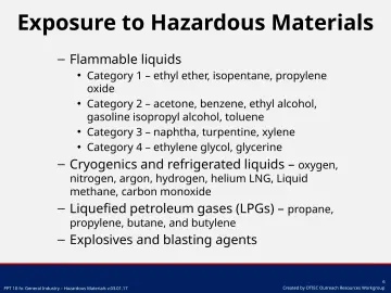 Slide 6: Exposure to Hazardous Materials