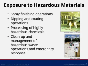 Slide 7: Exposure to Hazardous Materials