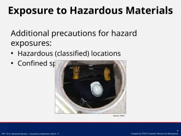 Slide 8: Exposure to Hazardous Materials