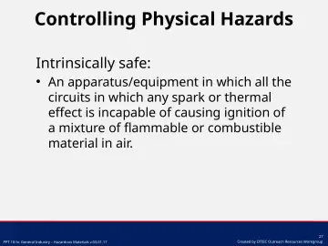 Slide 27: Controlling Physical Hazards