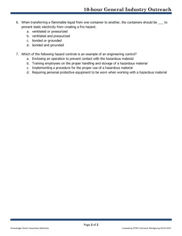 Page 2: 10-hour General Industry Outreach
