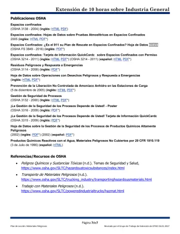 Page 7: Publicaciones OSHA